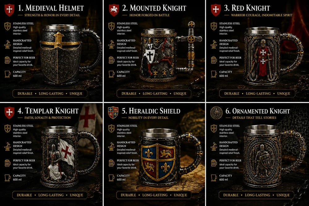 MEDIEVAL KNIGHT MUGS — CHOOSE YOUR LEGEND