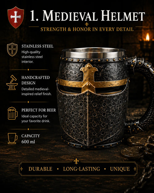 MEDIEVAL KNIGHT MUGS — CHOOSE YOUR LEGEND