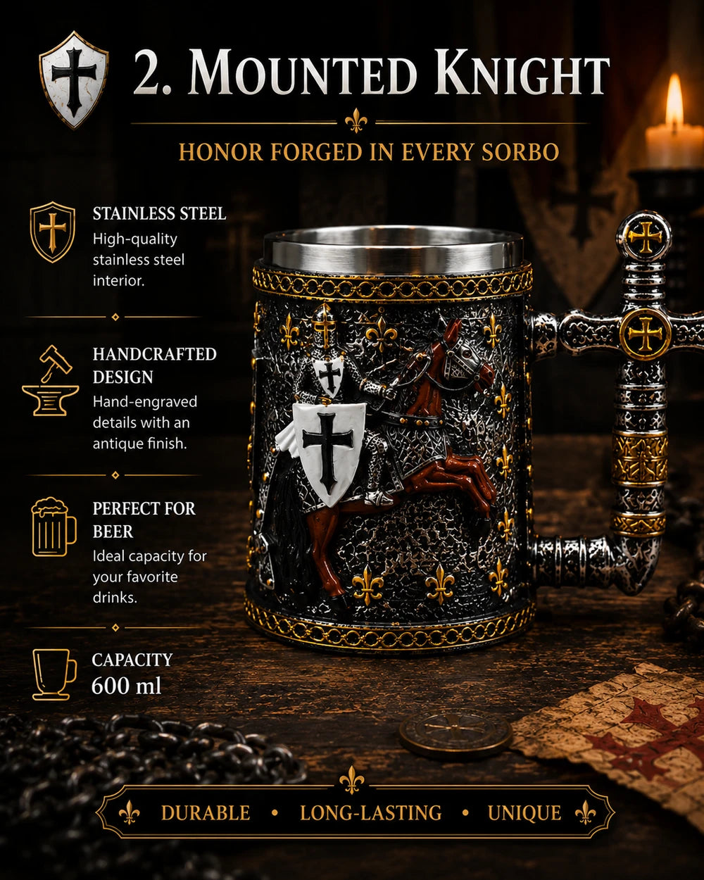 MEDIEVAL KNIGHT MUGS — CHOOSE YOUR LEGEND