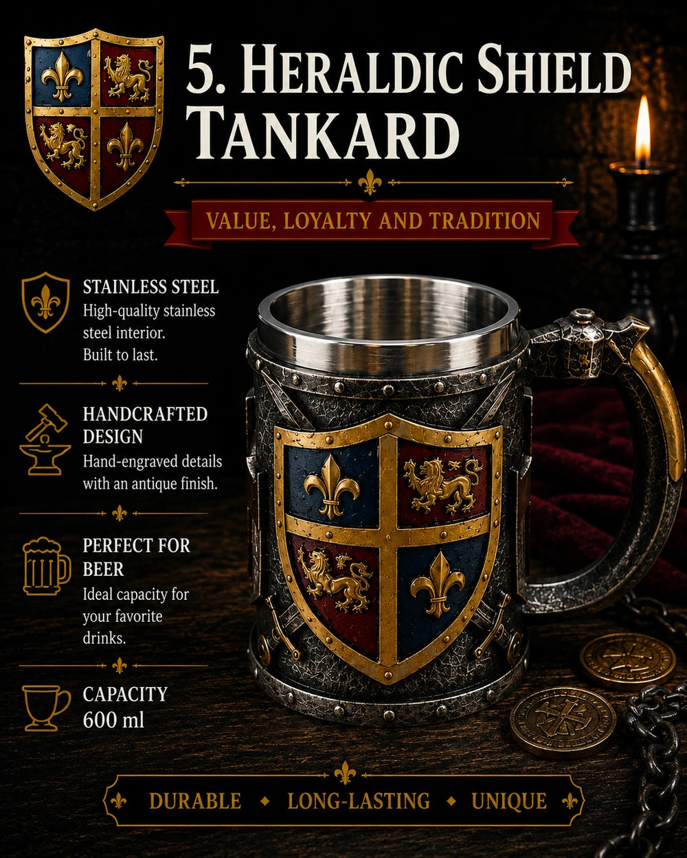 MEDIEVAL KNIGHT MUGS — CHOOSE YOUR LEGEND