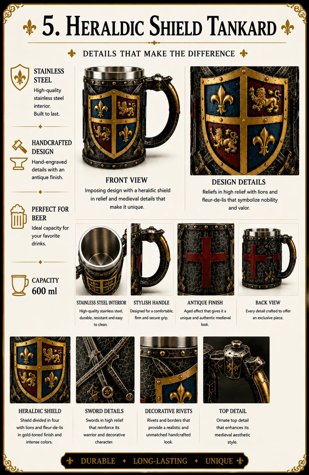 MEDIEVAL KNIGHT MUGS — CHOOSE YOUR LEGEND