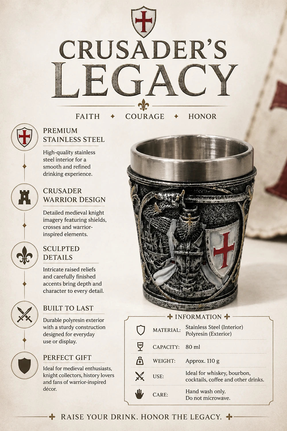 MEDIEVAL SHOT GLASSES — CHOOSE YOUR LEGEND