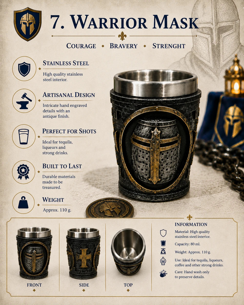MEDIEVAL SHOT GLASSES — CHOOSE YOUR LEGEND