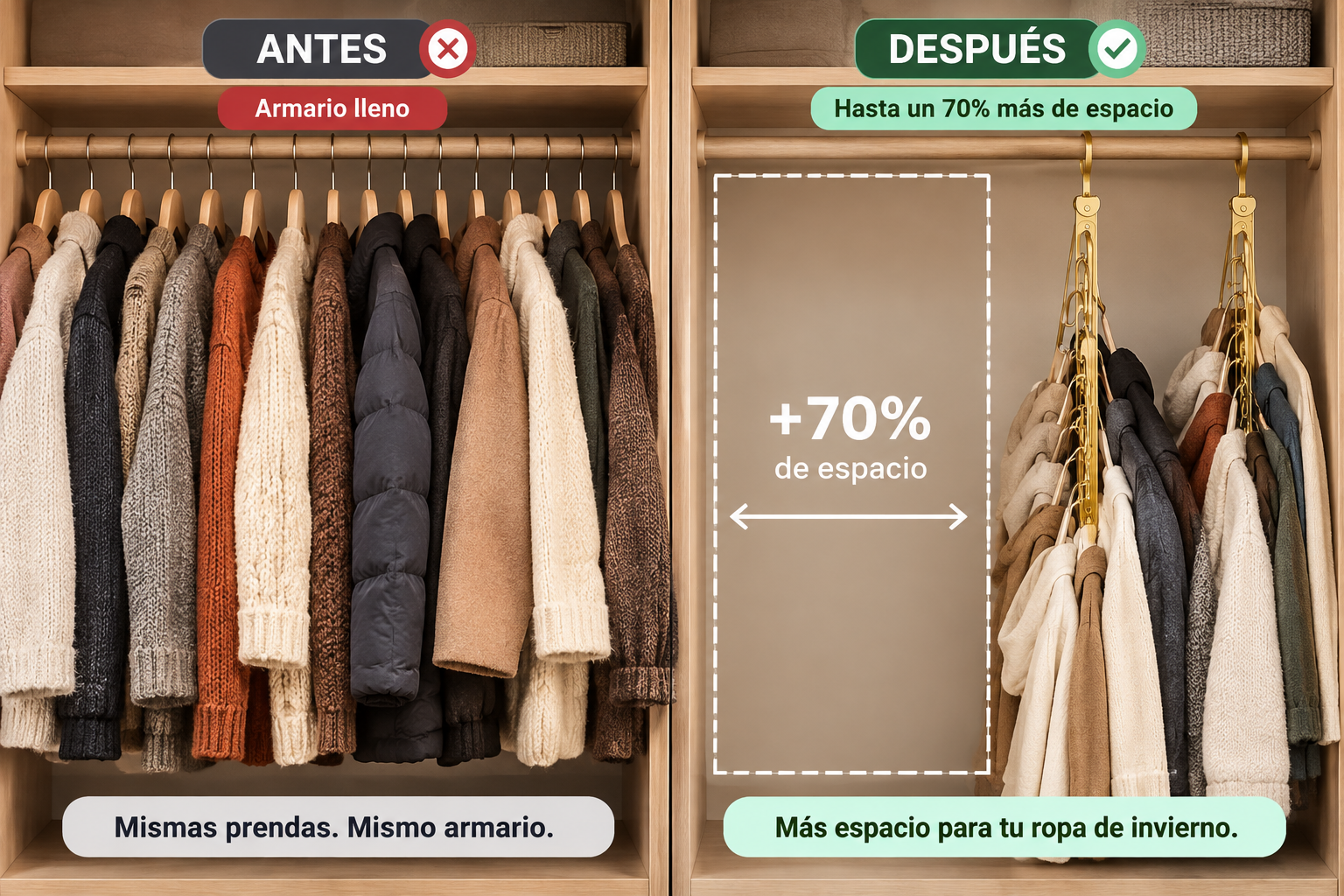 SpaceDrop™ – Haz Sitio a tu Ropa de Invierno