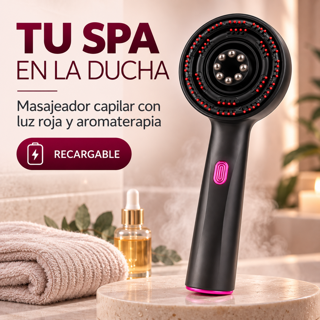 Masajeador Capilar Spa con Luz Roja y Aromaterapia