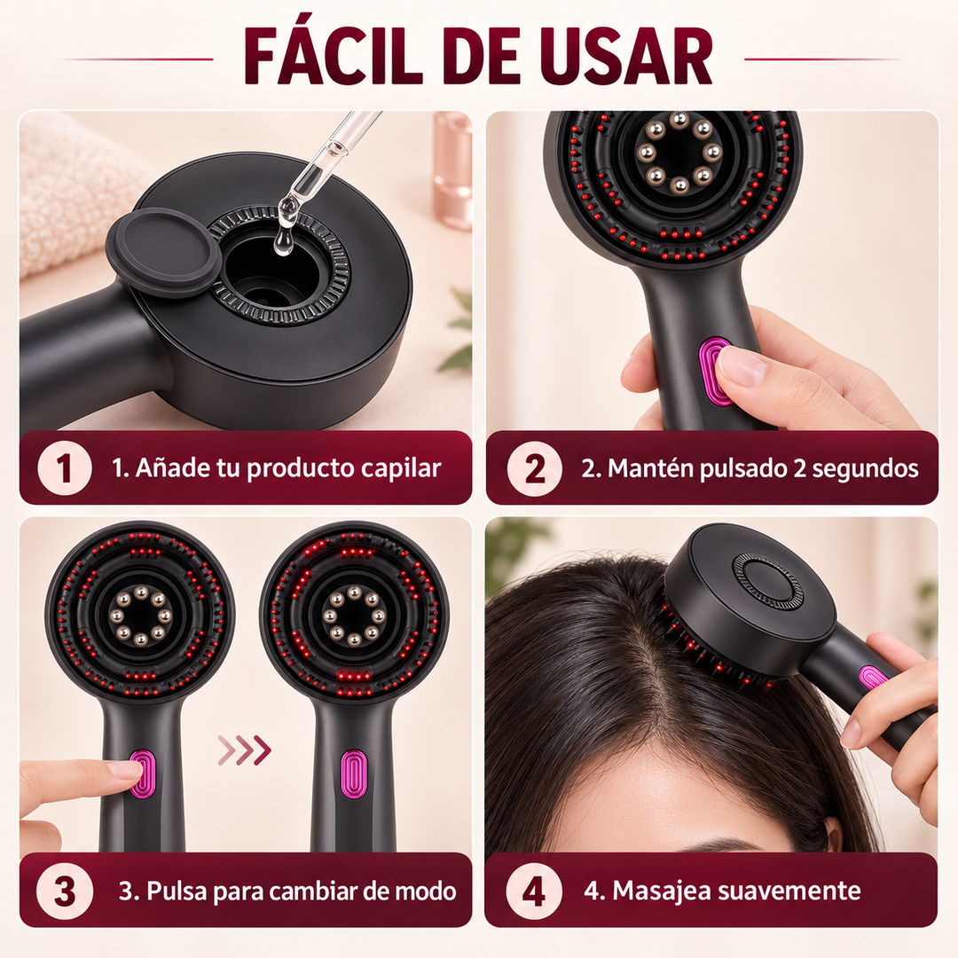 Masajeador Capilar Spa con Luz Roja y Aromaterapia